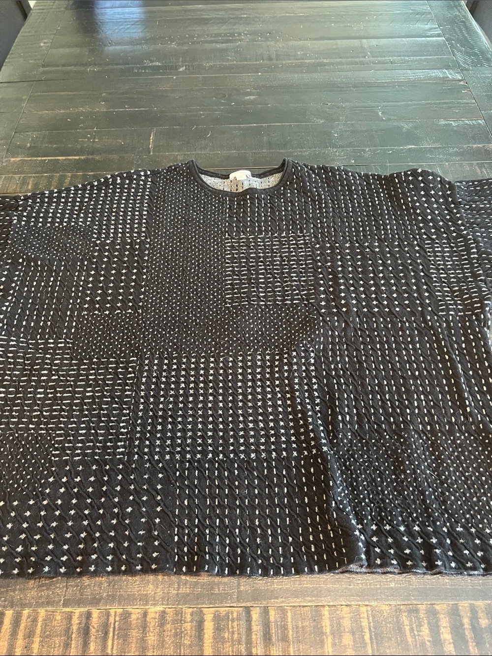 Pure Jill Black Knit Top with Subtle Texture black and gray. womens 1X